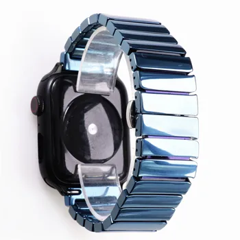 Nov slog za Apple ura iwatch serije MP 6 5 4 3 watch keramični modri trak zapestnica manšeta zamenjava 44 42mm pasu pasu