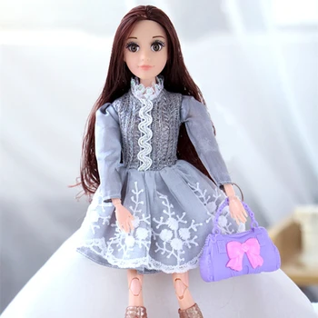 Nova 32 cm Lutka 11 Premično Spojen Lutke Design Ženske z Obleko, Obleko Gor Lutka Moda za Lase Lutka Igrače za Dekleta