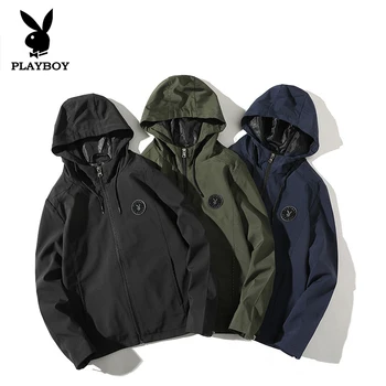 Nove blagovne znamke Playboy moda za Moške Slim Joker Hooded Jakna moška Jakna Visoke Kakovosti Zadrgo plašč Ulične Oblačila