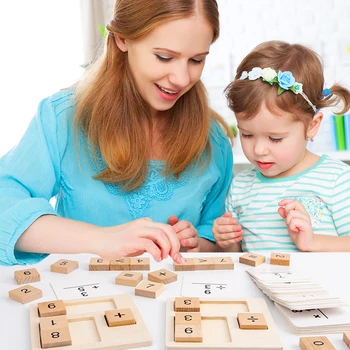 Nove Lesene Izobraževalne Število Matematični Izračun Igre, Igrače, Lesene Število Matematični Izračun Odbor Montessori Puzzle Otroci Izobraževalne Igrače