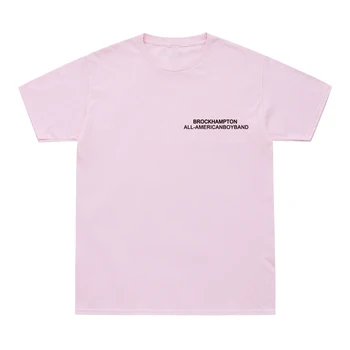 Nove Priložnostne Brockhampton All-American Boyband T-Shirt Moški INGVER Obraz Tiskanje Harajuku Tee Shirt Pisane zabavne Majice Bombaž Vrh