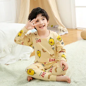 Nove Zimske Sleepwear Za Baby Fantje Dolgo Rokavi Pijamas Infantil Bombaž Jeseni Otroci Pižame Nastavite Fant Dekleta Obleke 6 8 10 12Y