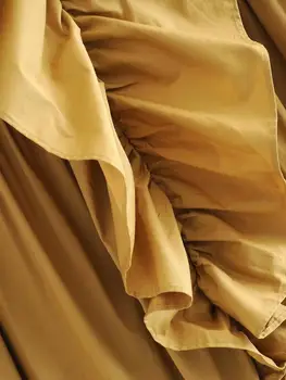 Novo leto 2020, za ženske V Vratu Kaskadne ruffle Trdna Poplin obleko ženski Metulj rokav priložnostne gub vestido elegantna mini obleke DS3915