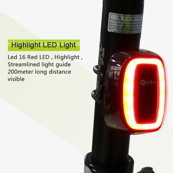 NOVO Meilan X6 Kolo Svetlobe brezvrvični, Laser Luči USB Polnilne Smart Rep Lučka MTB Kolesarski Varnost Opozorilo Led