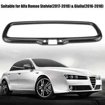 Ogljikovih Vlaken Slog Za Alfa Romeo Giulia Stelvio 2016 2017 2018 ABS Plastike Avto Notranje zadeve Rearview Mirror Okvir Trim Dodatki