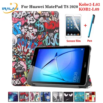 Ohišje Za Huawei MatePad T8 2020 Kobe2-L03 KOB2-L09 8.0 palčni Funda Tablet Slim Magnetni Zložljivo Stojalo Lupini Capa Coque+film+pen