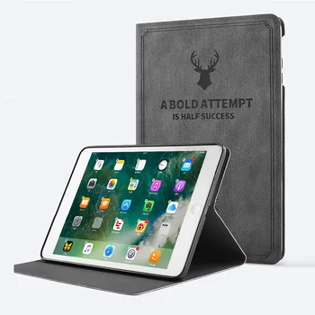 Ohišje Za iPad Mini 1 2 3 Primeru Usnje Smart Zbudi, Spanec Flip Cover Zelene Jelena 3D Carving Nazaj Lupini Za iPad Mini 3 2 1 Primerih