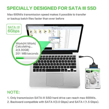 Onvian USB 3.0 SATA 3 Kabel Sata na USB 3.0 Adapter do 6 Gbps Podporo 2,5 Cm Zunanji HDD SSD Trdi Disk Sata III Kabel