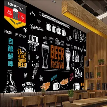Osebnost Ročno poslikano Tablo Pivo picerijo v Ozadju Stene Papirja Bar Klub Industrijske Dekor Zidana Ozadje 3D
