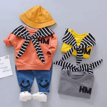 Otroci Baby Boy Oblačila za Malčke Dekle Moda Priložnostne Hooded Malčke Baby Set Pomlad Pismo Oblačila Trenirko 1 2 3 45 6 Let