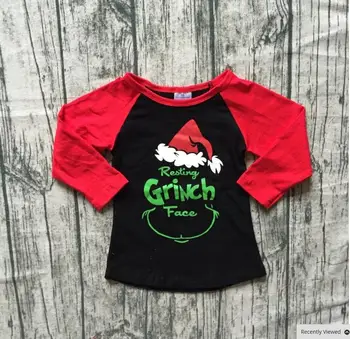 Otroci Božič skp print majica Baby dekle, fant, Dolg Rokav Vrhovi Malčka rdeča črna mozaik krpo za 1-7T