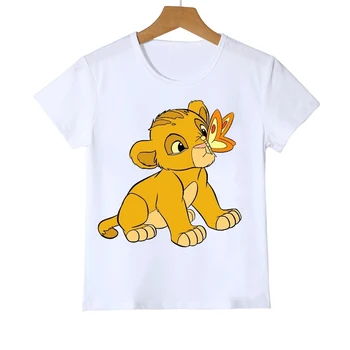 Otroci oblačila Lepe Risanke Levji Kralj Natisni T-shirt Dekleta/Fantje Smešno Živali, Otroška Oblačila Otroci Poletje vrhovi Tshirt fantje