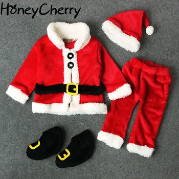 Otrok jesen in zimo, dolgo sleeved Santa Claus štiri-kos obleko baby boy oblačila, ki otroke oblačila