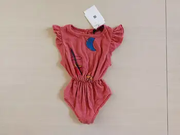 Otroške igralne obleke 2020 Poletje Otroci Oblačila Baby Dekleta, igralne obleke za Malčke Baby Ruffle Splošno Romper brez Rokavov Jumpsuit Obleke 0-6Y