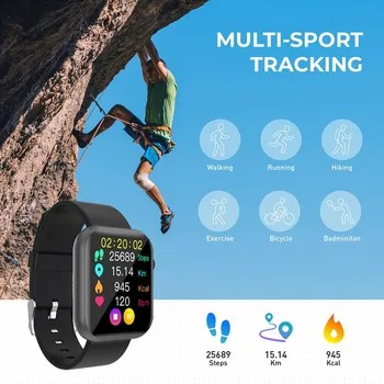 Pametno Gledati Fitnes Tracker Srčnega utripa IP67 Nepremočljiva Fitnes Watch Pedometer Smartwatch Združljiv za iOS Android