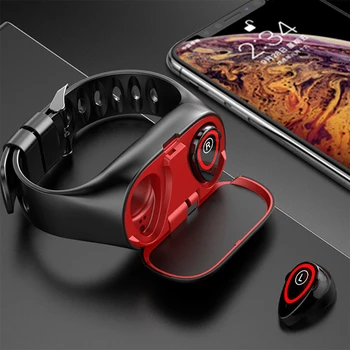 Pametno Gledati Z Bluetooth Slušalke M1 Brezžične Slušalke Čepkov Wearbuds 2 V 1 Smartwatch Zapestnica Tws Uho Brsti Slušalke