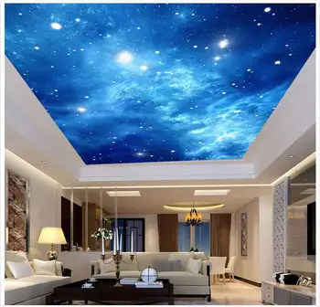 Po meri 3d ozadje 3d stropne freske ozadje Atmosferski meglica stropne freske na Milky Way zvezd spalnica steno dekor