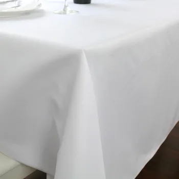 Po meri narejene beli poliester bombaž prtom prevelik 210 cm X 800cm pravokotna jedilna miza pokrov, ki se uporablja za poroka dogodek vroče