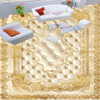 Po meri Tla Zidana Ozadje Evropski Stil Luxury Gold Rose Marmor Mehak Trak 3D Talne Ploščice Nalepke, Dnevna Soba PVC Doma Dekor
