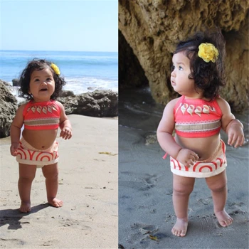 Poletne Počitnice Dekle Otroka Princess Obleka Komplet Rojstni Dan Dojenčka Backless Moana Obleko 1 2 3 4 5 Letih Otroci Radi Pravljice Plažo