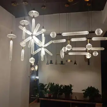 Postmoderni LED Lestenci prozornega Stekla Hotel Dvorana kavarna Posebno Svetlobo Napeljave Restavracija Spalnica Lučka Kabel Vzmetenje