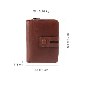 Pravega Usnja RFID Vintage Denarnica Moških Z Kovanca Pocket Kratek Torbica Za Imetniki Kartice Človek Torbici, Moški Vreča Denarja Kakovosti