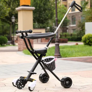 Prenosni Tricikel Baby TODDLER Sprehajalci Voziček za Otroke 2~5 Let star Otrok, Voziček, Skuter Vagon Nastavljiv Ročaj Matično