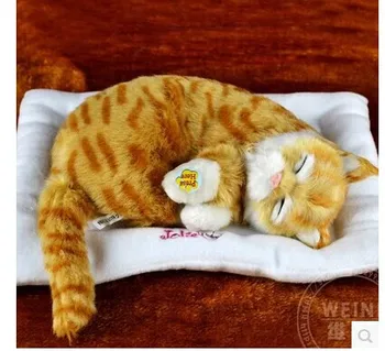 Približno 30 cm simulacije mačka plišastih igrač Električni dihanje purr glas mačka darilo za rojstni dan w9048