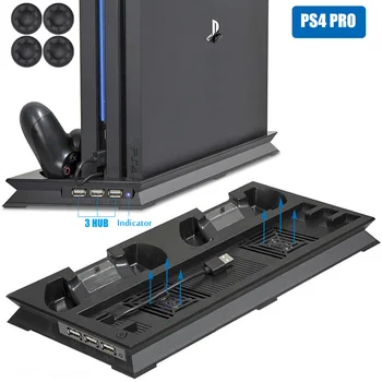 PS4 PRO hladilnega telesa Osnova Vertikalne Hladilnik Stojalo Dvojni Krmilnik Polnjenja Dock Za PlayStation4 Pro Konzole Hladilni Ventilator Dodatki