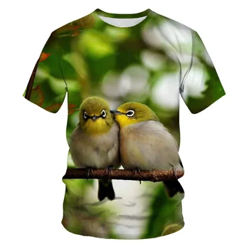 Ptiček T-shirt 3d tiskanja športna T majica Živali poletje dihanje O-vratu kratek rokav t-majice visoke kakovosti tees mens tshirts