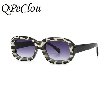 QPeClou 2020 Novo Vintage Kvadratek Zebra Vzorec Sončna Očala Ženske Modne Blagovne Znamke Oblikovalec Moderna Sončna Očala Moških Odtenki