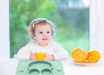 Razdeljena Silikonski Sesalna Ploščo za Toddlers Self-Hranjenje Trdno Hrano, Oddelek Ploščo, Ki Držijo Tabela