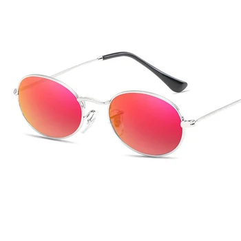 Retro Krog Črna sončna Očala Ženske blagovne Znamke Oblikovalec sončna Očala Za moške Roza Ogledalo Ženski Oculos De Sol Mala