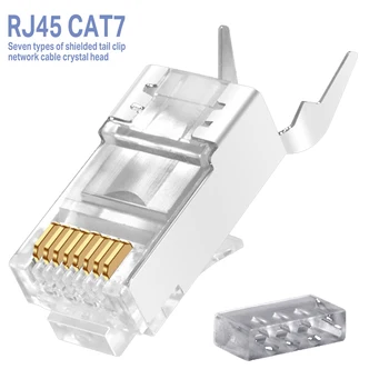 RJ45 Priključek Omrežni Kabel Priključek Cat6a Cat7 RJ45 Vtič Zaščiteni FTP 8P8C Omrežja Crimp Priključki za 1,3 mm