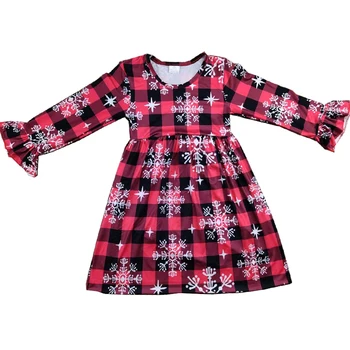 RTS black&red preverite snežinka dekle pozimi obleko otroke božič malčka dekle lepe počitnice dolg rokav obleka 66