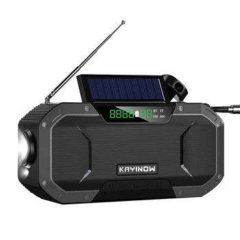 Sili Sončne Strani Ročice Vreme Radio 5000mAh Moči Banke Polnilnik Flash Ligh Bluetooth Zvočniki Hi-fi Brezžični Prenosni Zvočnik