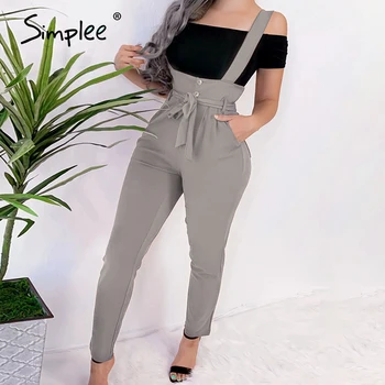 Simplee Priložnostne trdna ženske hlače Poleti lok elastična krila skinny hlače Urad ženske trdna moda pomlad poletje hlače 2020
