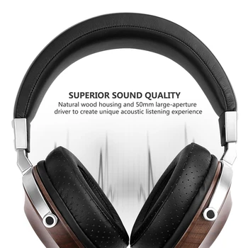SIVGA SV007 Leseni BAS HIFI Stereo Hrupa Isoliation Nad uho Dinamično Žične Slušalke z Mikrofonom