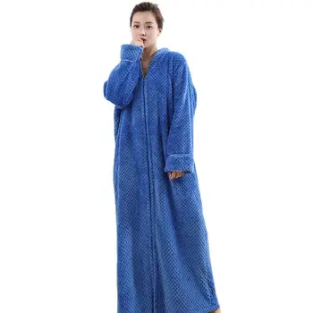 Sleepwear haljo žensk Nightgown Jesen in zimo, kopalni plašč flanela svoboden noseča couplecashmere zadrgo ženske ženske Ženske