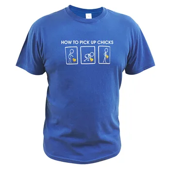 Smešna Majica s kratkimi rokavi, Kako pobrati Piščanci Majica Kratek Rokav Visoko Kakovostnega Bombaža Dihanje Mehka T-shirt Poletje Osnovne Vrhovi