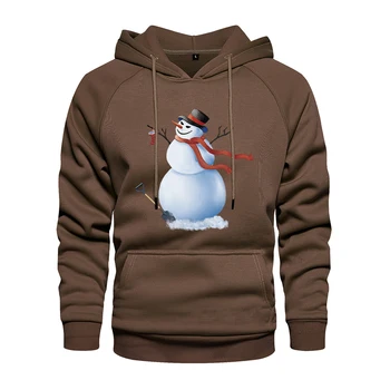 Snežak Tiskanja Hoodies Moških 2020 Jesensko Zimski Flis Sweatshirts Modi Mens Hoodies Toplo Počitnice Puloverji Nove Priložnostne Trenirko