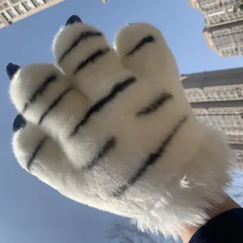 Srčkan plišastih igrač panda tiger nevihte polno prst rokavice anime novost cosplay stranka kostum igrača darilo za rojstni dan WJ511