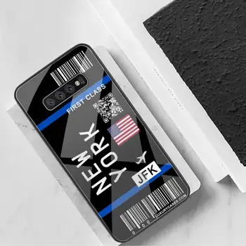 Srčkan PRVI RAZRED LETALO VOZOVNICE TPU Črno Mehko Telefon Primeru Kaljeno Steklo Za Samsung S20 Plus S7 S8 S9 S10 Opomba 8 9 10