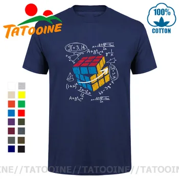 Tatooine Geek Pi Matematiko Novost Mens T-Shirt Kul Matematike Rubic Kocke T Shirt Mladi Fantje Smešno Magic Cube Matematiko Ljubitelje Darilo Tee Majica