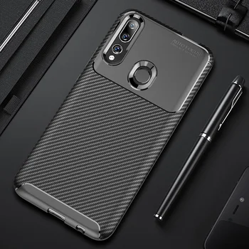 Telefon Primeru za Huawei Y9 Prime 2019 Primeru Zajema Ogljikovih Vlaken Shockproof Mehko TPU Silikon Odbijača Primerih za Huawei P Smart Z Kritju
