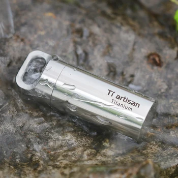 Tiartisan Nepremočljiva Prenosni Tabletke Shranjevanje Titana Polje Keychain Krog Polje Ultralahkih Titana Primeru Posodo