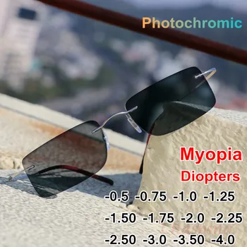Titana Prehod sončna Očala Photochromic Očala Kratkovidna očala Moških Presbyopia z dioptrije na Prostem Presbyopia Očala