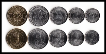 Tonga 5 Kosov Kovancev, Nastavite Oceanija Novo Izvirno Kovanec Zbirateljske Edition Resnično Redkih Unc Spominski Nova Izdaja
