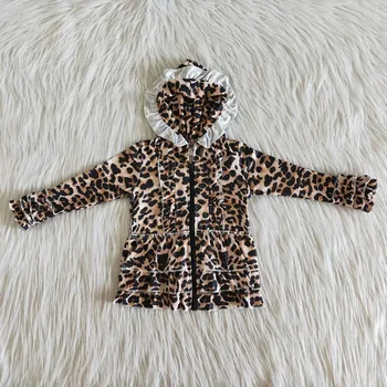 Trgovini baby dekleta modi plašč dolg rokav Leopard plašč hoodie majica otroci oblačila za malčke boutique luštna obleka