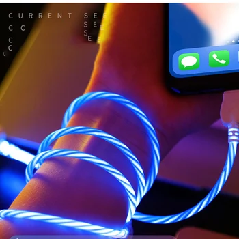 Tutew LED Svetila, ki Teče Hitro Kabel Polnilnika za Xiaomi Redmi Opomba 8 7 Pro Svetlobna Polnjenje USB Kabel Za Huawei P20 Lite P30 Wir